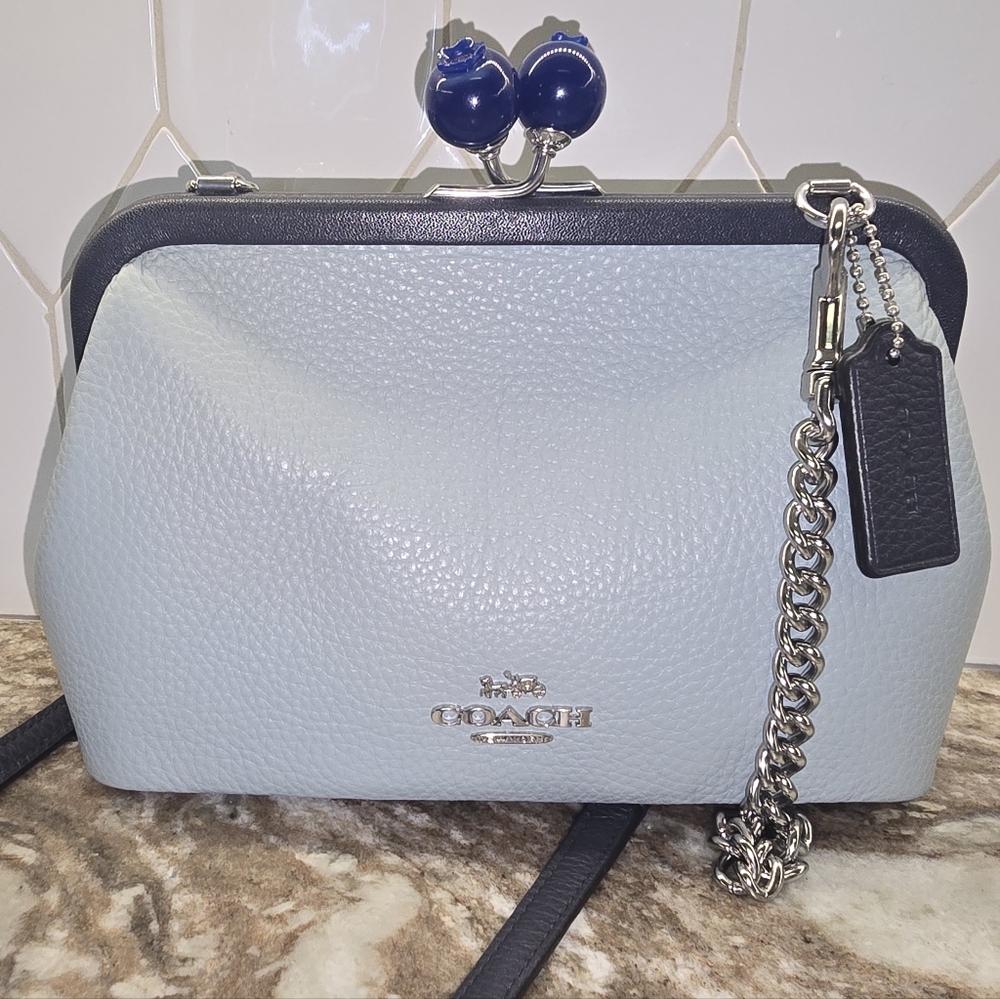 NWT Coach Nora Blueberry Kisslock Crossbody
